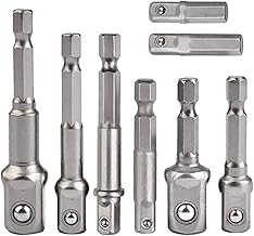 Stecknuss-Adapter, 8-teiliges Set, 1/4-Zoll-Sechskantadapter auf 1/4″, 3/8″, 1/2″ Stecknuss, für…