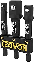 LEXIVON Stecknuss Adapter bit set (3 teiliges 7.5cm lang) 6.35 | 9.5 | 12.7mm für Drehmomentschl…