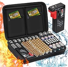 Batterie Aufbewahrungsbox Feuerfeste Tragetasche Batteriebox mit Tester Hält 148+ Batterien unte…