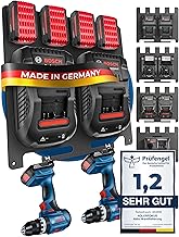 Wandhalterung für Bosch Professional Akkus & Ladegeräte [Made in Germany] Akkuhalter mit Premiu…