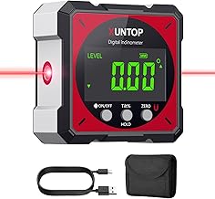 XUNTOP Digitaler Winkelmesser Neigungsmesser Laser Wasserwaage mit LCD Display, Type-C Schnittste…