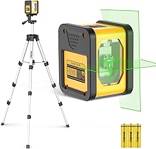 Laser Wasserwaage mit 1m Stativ, 50m Pulsmodus SAVSEC Kreuzlinienlaser Selbstnivellierend, Vertik…