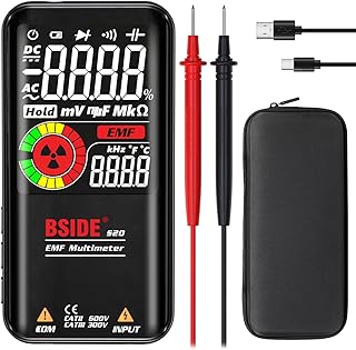 BSIDE Digitales Multimeter,Farb-LCD-Display mit 3 Ergebnissen,999 Zählen,Voltmeter,wiederaufladb…