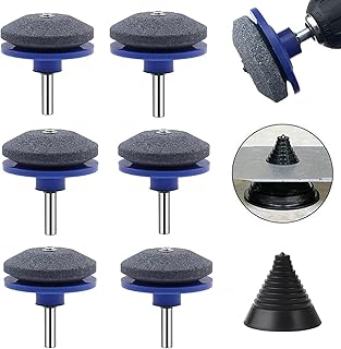 6 Stück Rasenmäher Messerschärfer, Messerschärfer Rasenmäher mit Klingenausgleicher, Schärf…