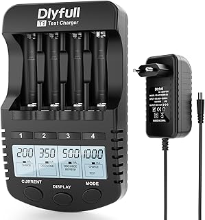 Dlyfull Profi Akku-Ladegerät für AA & AAA NI-MH/NI-Cd – Intelligenter Multimode-Charger mit E…