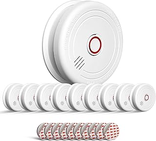 Rauchmelder,Rauchmelder mit magnethalterung Feuermelder 10 Jahre Lebensdauer, Photoelektrischer B…
