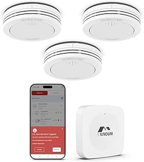 XINDUM 10 Jahre Rauchmelder mit Basisstation, Smart Feueralarm TÜV-Rheinland zertifiziert nach E…