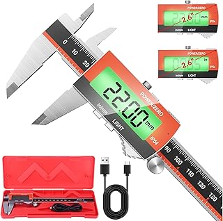 Preciva Digitaler Messschieber (wiederaufladbar), 150 mm Schieblehre Digital Edelstahl, elektroni…