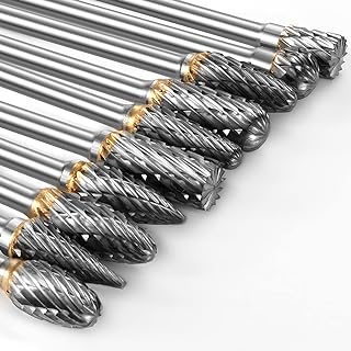 Hartmetall Frässtifte Set, 10 Stück Doppelschnitt-Frässtifte mit 3mm Schaft kompatibel mit Dre…