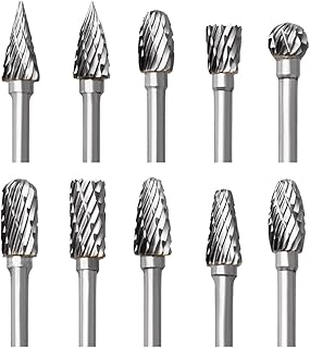 Hartmetall Frässtifte Set für Dremel, 10 Stück Holz Metall Fräser mit 1/8″ Schaft für DIY-Ho…