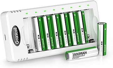 AA Ladegerät und AA 8 Stück 2800mAh 1.2V Akkubatterien Batterie Ladegerät für Akku Wiederaufl…