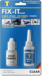 ATG FIX-IT Sekundenkleber extra stark – 2 Komponenten Kleber mit Granulat, 2K Kleber für Metal…