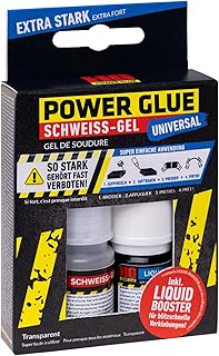 HG POWER GLUE Schweissgel Deluxe, 2k Sekundenkleber extra stark, Industriekleber für Kunststoff,…