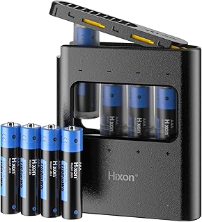 Hixon Wiederaufladbarer AAA Li-Ion Akku, Lithium AAA ACCU 1,5V 1100mWh, 8 Pack Wiederaufladbare A…