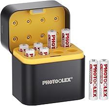 PHOTOOLEX Wiederaufladbare Lithium Akkus AAA 8-Pack mit Ladegerät, 1300mWh Hohe Kapazität 1.5V …