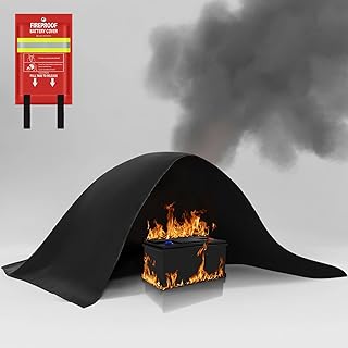 Feuerlöschdecke 150×200 cm, Brandschutzdecke für Lithium Akkus, Batteriespeicher, Elektrobränd…