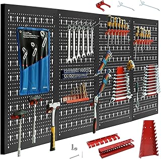 CCLIFE Werkzeugwand Lochwand 4 tlg Inkl. 52-Teiligem Metall Werkzeuglochwand Vier Teile 160 x 60 …
