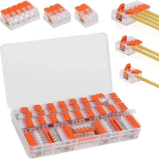 75 Stück Klemmen Elektro Set, Kabelverbinder Verbindungsklemmen Dosenklemme Lüsterklemmen Steck…