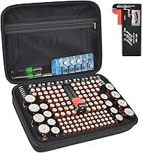 Battery Organizer Box Storage Case with Tester, Batteries Vault Holder Bag Container for 158+ Bat…