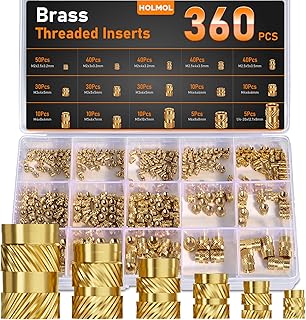 Gewindeeinsatz 360 Stück Set, HOLMOL Messing Einschmelzgewinde M2 M2.5 M3 M4 M5 M6 für Kunststo…