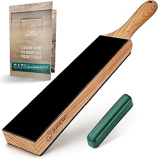 BeaverCraft LS6 Leder Streichriemen zum Schärfen von Messern mit Polierpaste – Schärfset Lederr…