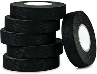 CHUANGSEED Car Wiring Harness Tape, 6 Rollen 19mm x 15m Selbstklebendes Gewebeklebeband, Kabelbau…