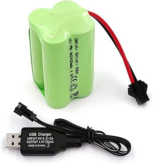 4,8V NI-MH Akku, 2400mAh wiederaufladbarer AA Akku (Nicht AAA) mit SM Stecker, geeignet für fern…