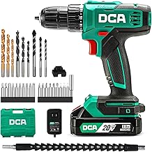 DCA Akku-Bohrschrauber-Set, 40 Nm Drehmoment, 10 mm schlüsselloses Bohrfutter, Elektroschrauber …