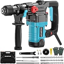 SDS-Plus Bohrhammer, 1500W, 7.4 Joule, 6-stufige Geschwindigkeitsregelung, 3 Funktionen, 1100 U/m…