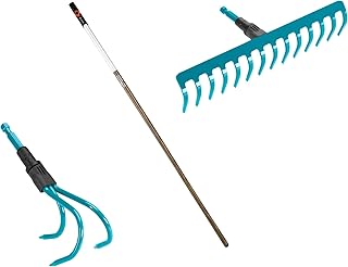 Gardena combisystem-Bodenpflege Set: Set bestehend aus Rechen, Grubber und 130cm Holzstiel, zur B…