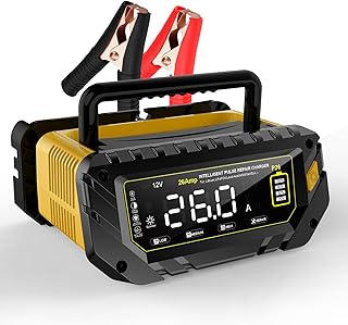 Haisito 26A Autobatterie-Ladegerät 6V/12V/24V, LCD-Display, Autobatterie-Smart-Ladegerät, Motor…