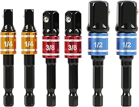 6PCS Stecknuss Adapter, Profi Sechskant Halter für Bohrmaschinen und Akkuschrauber, 1/4″, 1/2″, …