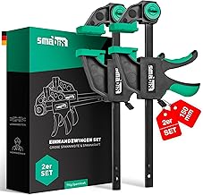 SMABIX® Einhandzwingen 2er Set zum Spannen, Dehnen, Fixieren mit einer Hand, 71Kg Spannkraft, Sp…