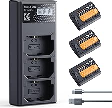 K&F CONCEPT NP-FZ100 Kamera Akkus(3er Pack) mit 3-Slot Ladegerät,2280mAh Batterien für Sony Alp…