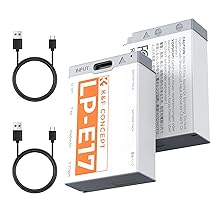 K&F CONCEPT LP-E17 Akku 1040mAh mit USB-C, 2 Stück Akku, Kompatibel mit Canon EOS R50 R8 RP R10 …