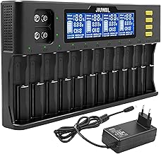 18650 Akku Ladegerät, JIUWIIL 12+2 Schacht Schnellladung Universal Akkuladegerät mit LCD-Displa…