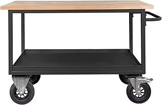 Mobile Werkbank Anthrazit RAL 7016 – 1300 x 600 x 827 mm – 500 kg Traglast – Mobiler Arbeit…