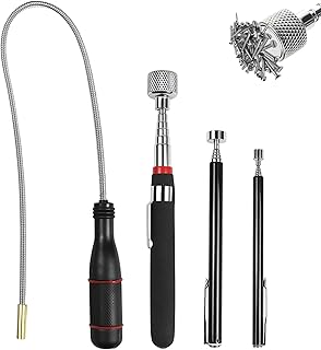 4 Stück Magnetstab Set, Tragbares Teleskopmagnet Stabmagnet Extra Stark, Flexibler Magnetheber M…