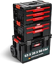 XL Werkzeugtrolley – Qbrick System Werkzeugkoffer mit Rollen, Werkstattkoffer, Werkstattwagen Set…