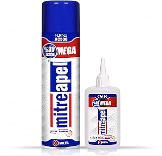Mitreapel Superkleber (130 g) Mit Sprühklebstoffaktivator (500 ml) – Cyanacrylatkleber Zum Baste…