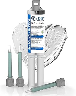 DIP-Tools PU-Schnellkleber 2-Komponenten 25g inkl. 3 Mischdüsen, 2K Kleber extra stark & schnell…