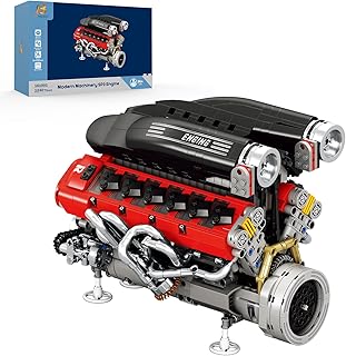 V12 Motor Bausatz für Erwachsene, 65° V-Winkel Motorisiertes Funktionierendes Modellbausatz Mot…