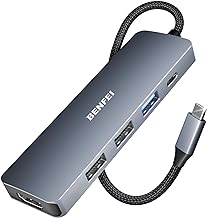 BENFEI USB C Hub 5in1, USB C Multiport Adapter mit 4K HDMI/PD 100W / 3*USB-A Datenports 10Gbps [S…