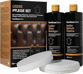 Furniture Clinic Lederpflege-Set 2x500ml – Premium Lederreiniger + Conditioner – Pflegecreme mi…