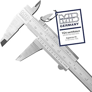 MIB Messschieber mit Feststellschraube DIN 862 150mm | Schieblehre rostfreier Stahl | Analog Mess…