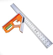 Presch Kombinationswinkel 300mm – Präziser Universal Kombiwinkel aus Metall mit Linealanschlag u…