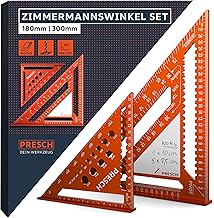 Presch Zimmermannswinkel Set – 180mm & 300mm – Innovative, abwischbare Notizfläche – Intelligent…