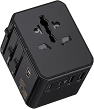 Auxmir Reiseadapter Weltweit, 45W PD Schnelles Aufladen Steckdosenadapter mit 2 USB A und 3 USB C…