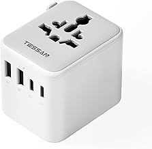 TESSAN Reiseadapter Weltweit, Universal Reisestecker mit 2 USB A und 2 USB C, Internationaler Ste…