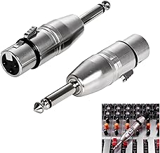 2 Stück XLR auf 6,35mm Adapter, XLR Buchse auf Klinke Adapter, Audio TRS – Professioneller Ste…